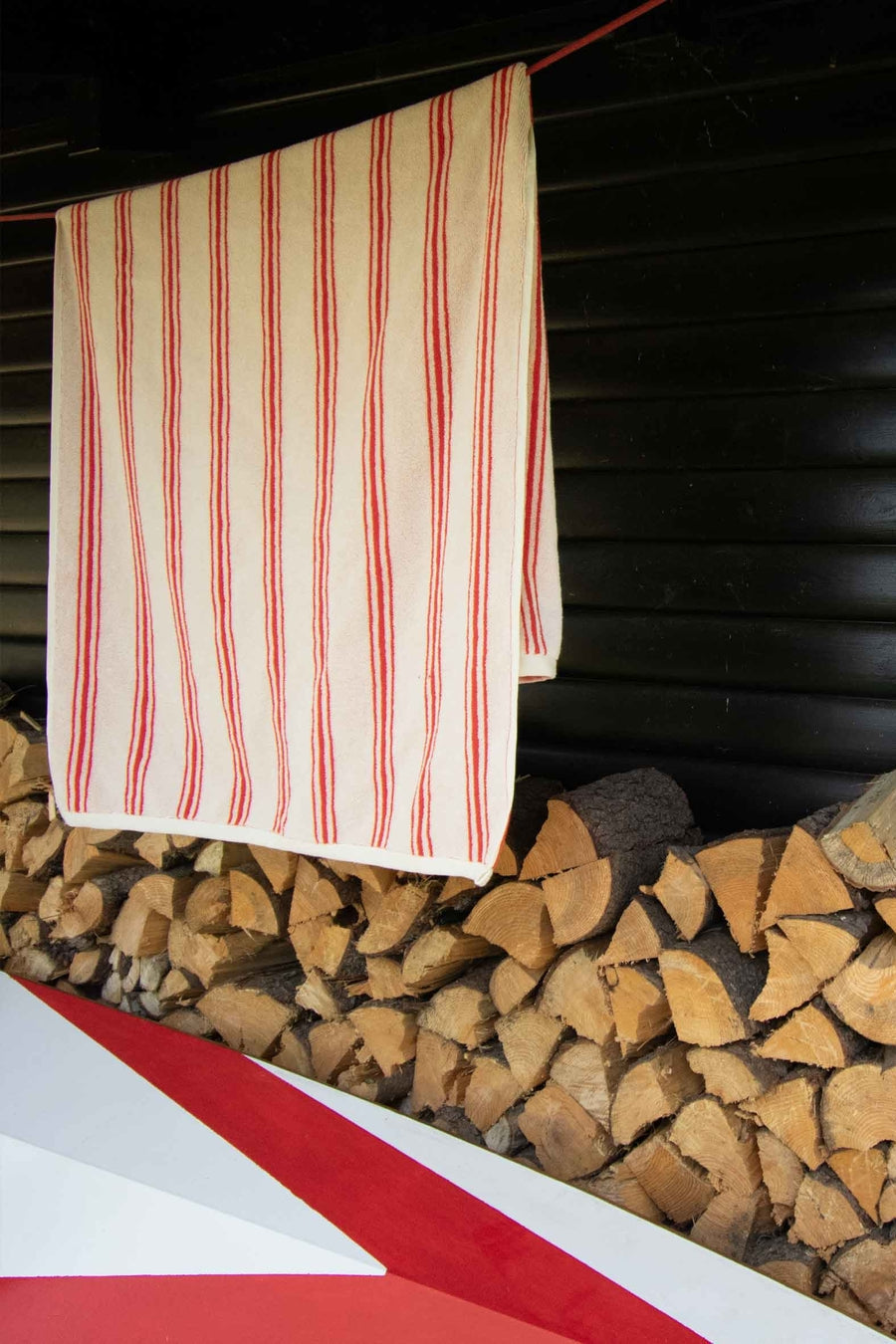 Retro Stripe håndklæde - Orange/Cream